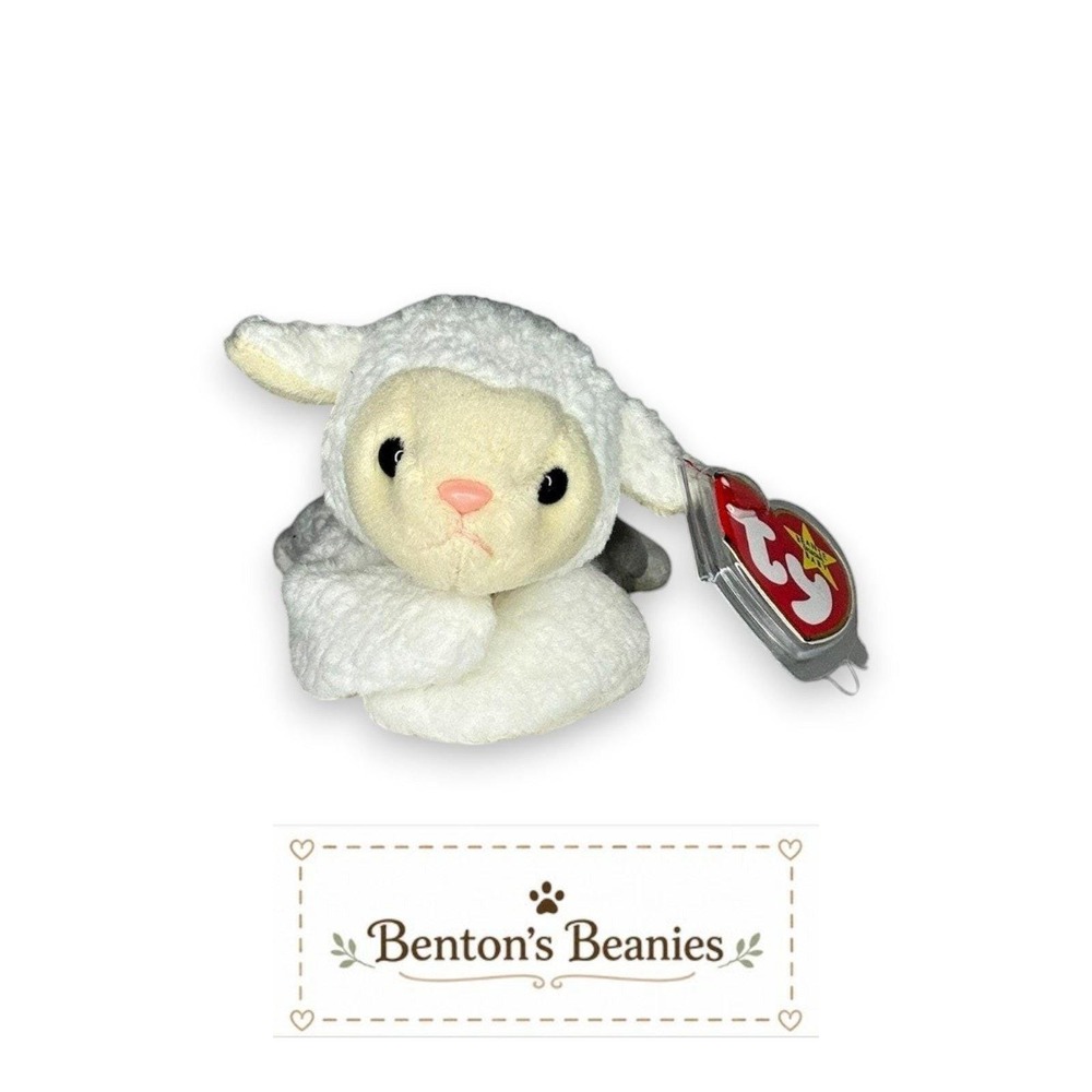 Fleece the Lamb Ty Beanie Baby | Gentle Meadow Friend 🐑 | Mint Heart Tag ⭐